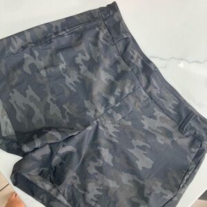 SPANX Gray Shorts with Modern Camouflage Design
